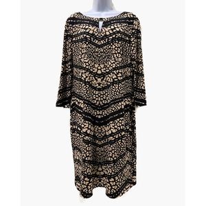 Tahari fully-lined long sleeve black and ivory sheath dress Women’s Size 12